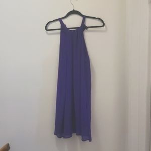 Purple dress.